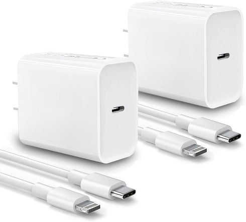 iPhone Fast Charger, 2-Pack 20W USB C Wall Charger PD Type C Power Wall Charger with MFi Certified 6FT Charger Cable for iPhone 14 13 12 Pro Max M...
