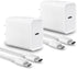 iPhone Fast Charger, 2-Pack 20W USB C Wall Charger PD Type C Power Wall Charger with MFi Certified 6FT Charger Cable for iPhone 14 13 12 Pro Max M...