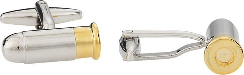 Gold Silver Bullet Military NRA Cufflinks with Presentation Box...
