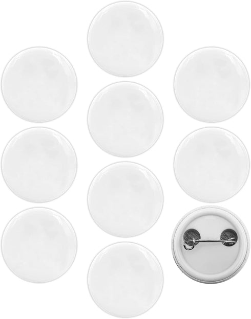 Plain White Blank Pinback Buttons Badge Glossy Round DIY Crafts Small (1 inch, 10 Pcs)...