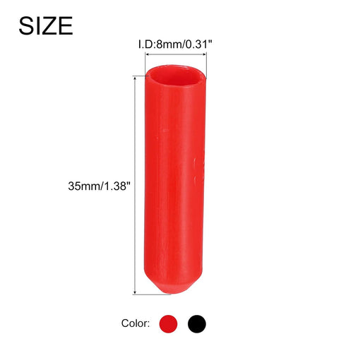 MECCANIXITY 30Pcs Heat Shrink End Cap 8mm ID x 35mm L 3:1 Ratio Heat Shrink Tubing Caps Lined Sealed Waterproof Adhesive for Electrical Wire Cable...