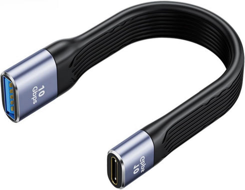 USB C to USB 3.1 Adapter Cable, USB C Female to USB Female Adapter, 10Gbps USB C Female to USB A Female Adapter Soft Flat Short USB C to USB A Ext...