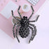 Halloween Black Spider Brooches Pins Punk Black Crystal Rhinestone Gothic Spider Insect Brooch Pin Jewelry for Women Men-Black...