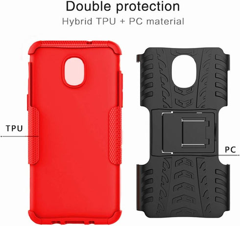 Yiakeng Galaxy J7 Refine Case - Shockproof Protective with Kickstand for Samsung J737V, J737T (Red)...