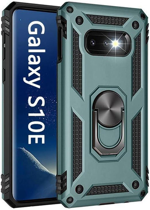 S10e Phone Case Military Grade Heavy Duty Armor Dual Layer Rugged Shell Full Body Shockproof Screen Camera Protection Built-in Ring Kickstand Magn...