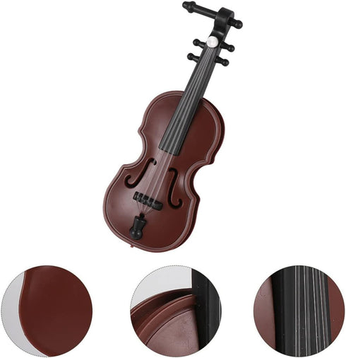 SAFIGLE 8 Sets Mini Violin Dollhouse Musical Smallest Violin Christmas Adornment Mini Things Furniture Kids Violin Toys Xmas Violin Models Abs Chi...