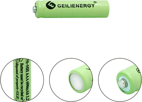 Solar Light Batteries AAA Triple A NIMH 600mAh 1.2V Rechargeable for Garden Lights Remotes Mice(12Pcs)...