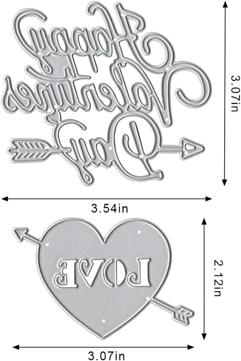 Valentine Love Heart Metal Cutting Dies, Words Die Cuts with Sentiment for Card Making Valentine's Day DIY Scrapbooking and Photo Album Card Craft...