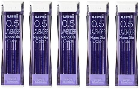 Uni NanoDia Color Mechanical Pencil Leads 0.5mm Lavender, 5 Pack/total 100 Leads Value Set...