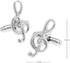 Treble Clef Music Note Pair of Cufflinks in a Presentation Gift Box & Polishing Cloth...