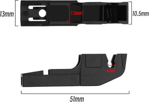 The Lord of the Tools 4 Pcs Front Wiper Blades Arm Adapter Clip for Bayonet Type Arm Install Wiper Blades Fitting Slim Bayonet Metal Wiper Arm Wip...