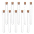 10Pcs Clear Plastic Test Tubes with Cork Stoppers, 15x150mm 13ml, Good Seal for Jewelry Seed Beads Powder Spice Liquid Storage, Lab Use or Decorat...