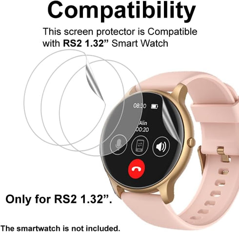 Screen Protector Compatible with AGPTEK SR2 1.32” Round Screen Smartwatch, Soft TPU, 4-pac...