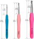 BCMRUN Crochet Hooks Set,14 Pcs 2.25mm(B)-10mm(N) Ergonomic Soft Grip Handles,Smooth Knitting Needles Kit with Bag for Arthritic Hands,Extra Long?...