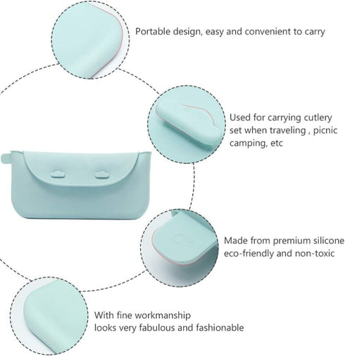 NUOBESTY Cutlery Storage Bag Silicone Pouch Mini Silicone Holder Silicone Bag Mini Bag Organizer Bag Silicone Storage Bags...