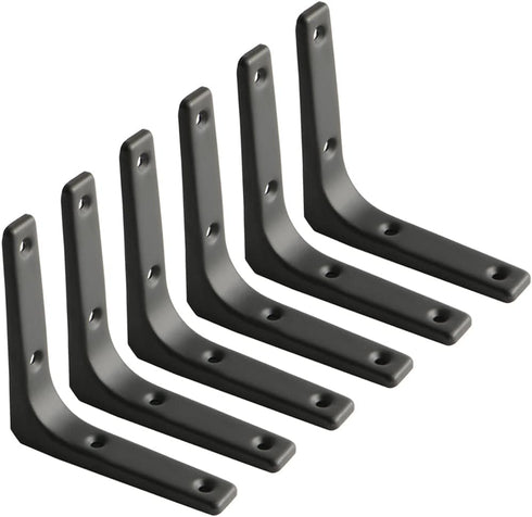 SAYAYO Black Shelf Bracket, 4 x 4 Inch Heavy Duty Iron Bracket Hanging Angle Brackets Shelf Support, 6 PCS...