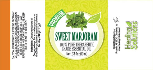 Healing Solutions 10ml Oils - Sweet Marjoram Essential Oil - 0.33 Fluid Ounces...