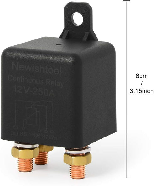 12V 250A Continuous Relay On/Off Power Switcher Relays, Heavy Duty Automotive Power Starter 5 Pin SPDT Car Relay Split Charger Contactor for Truck...