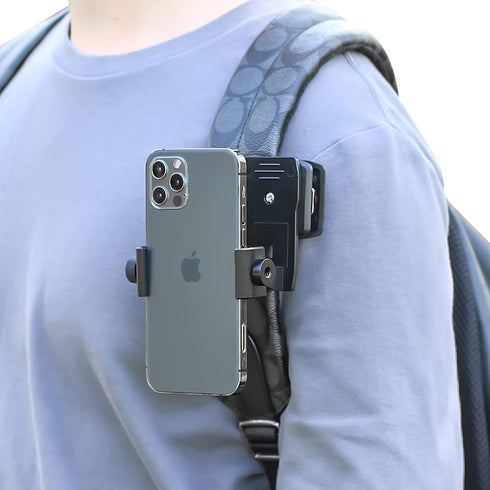 Anti-Slide Backpack Strap Clip Mount for Phone 360 Degree Rotary Backpack Clamp Mount for Video Recording...