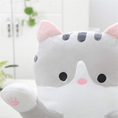 shangman Lovely Plush Cat Doll Cute Cartoon Soft Stuffed Kitten Long Throw Sleeping Pillow Toy Gift for Kids Girlfriend Multiple Size (Grey,70cm/2...