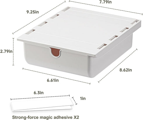 Under Desk Drawer Self-Adhesive Hidden Desktop Organizer, Attachable Desk Drawer Slide Out, Table Storage Tray for Stationery Home Office Organiza...