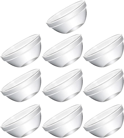 Set of 10 Mini Prep Bowls, 2.36 Inch Small Glass Bowls, Stackable Clear Pyrex Prep Mixing Bowls for Prep, Dessert, Dips, Nut and Candy Dishes, Dis...
