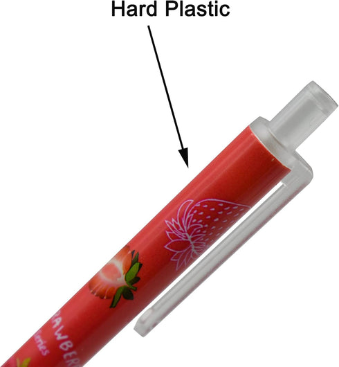 Maydahui 12PCS Strawberry Gel Pens Cute Fruit Pen Retractable Printing Pen Black Ink for Girls School Party...