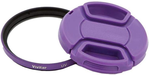 Vivitar 52mm UV Filter and Snap-On Lens Cap, Purple...