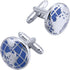 World Map Unique Cufflinks for Men Classic Round Blue Globe Earth Cufflinks in Gift Case for Wedding Business French Cuff Shirt...