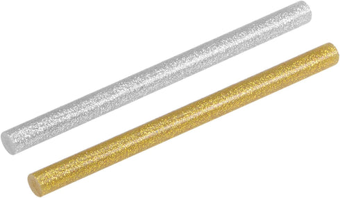 MECCANIXITY Mini Hot Glue Gun Sticks 32pcs 4-inch x 0.27-inch Glitter Silver/Glitter Gold for DIY Craft Making...
