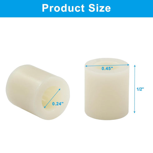 ABS Plastic Spacers 0.45"OD x 0.24"ID x 1/2" Thickness, Unthreaded Standoff Bushing Anti-Vibration Bushing, Multi-Purpose Black Round Washers for ...