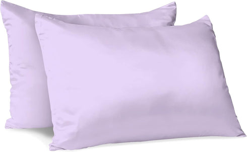 Morning Glamour Satin Pillowcases for Hair & Skin, Similar to Silk, Standard/Queen Size Set of 2, Cooling Pillow Case with Envelope Closure, Gifts...
