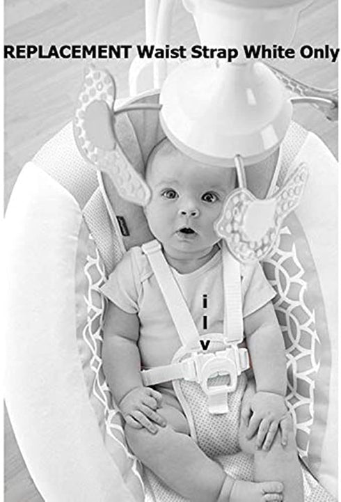 Replacement Parts for Baby Swing - Fisher-Price Revolve Baby Swing FBL70 ~ One White Replacement Waist Strap (Swing needs two) with male part of b...