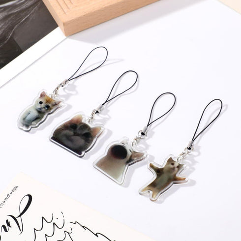 7 Pieces Cat Phone Charm Keychain Y2k Cute Kawaii Phone Charms Strap Aesthetic...