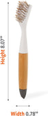Full Circle Micro Manager, Deep Cleaning Brush for Crevices, Shower, & Grout, Tough Bristles, Sustainable Bamboo Handle, White...