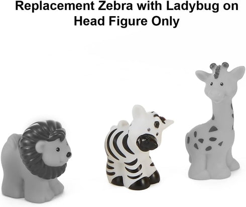 Replacement Part Fisher-Price Little-People Noah's Ark Playset - BMM06 - DKV14 ~ Replacement Zebra with Ladybug on Head Figure, White, Black, Red...