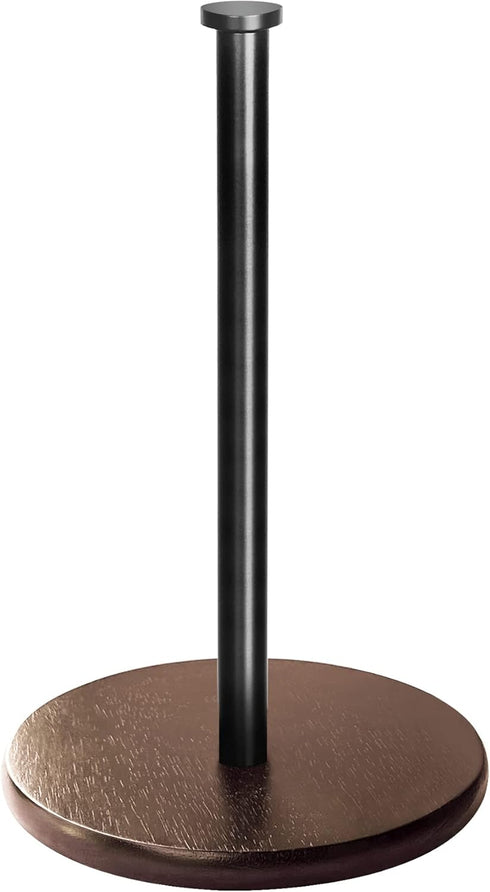 Countertop Paper Towel Holder Wood, OBODING, Farmhouse Standing Kitchen Paper Towel Holders with Real Wooden Base, fits Standard and Jumbo Size Pa...