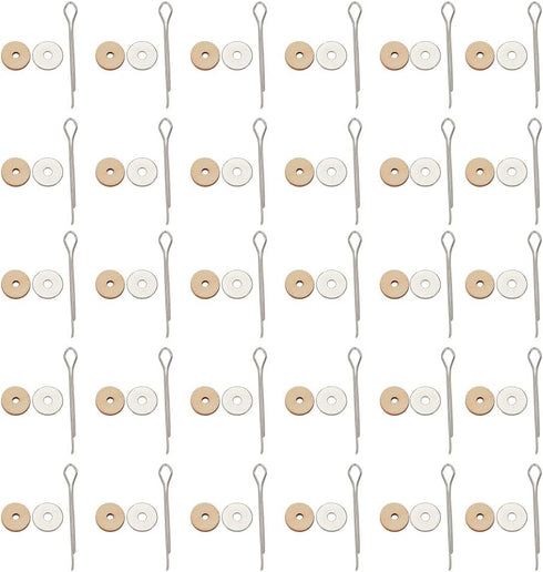 HOBBIESAY 30 Set 12mm Doll Joint Connectors Cotter Pin Joints and Fibreboard Disks Rotatable Pin Joint Wooden Doll Joints Accessories for Plush Te...