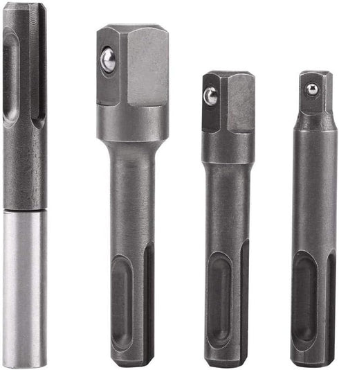 Impact Socket Set Hand Tools, SDS Plus Shank to 1/4" Hex Socket Adaptor, SDS Plus to 1/4" hex Socket, 1/4" Head, 3/8" Head,1/2" Head, Socket Adapt...
