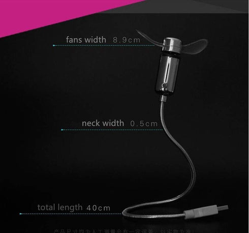 DECVO USB LED Clock Fan 90mm USB-Powered Portable Mobile USB Fan with Clock, LED Light Time (2 PACK)...