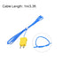 MECCANIXITY 5pcs K Type Thermocouple Mini Connector Temperature Sensor Probes PTFE 3.3ft -50 to 260°C(-58 to 500°F), Blue...