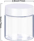 6 Pack 8 oz Plastic Pot Jars Round Clear Leak Proof Plastic Cosmetic Container Jars with White Lids for Travel Storage Make Up, Eye Shadow, Nails,...