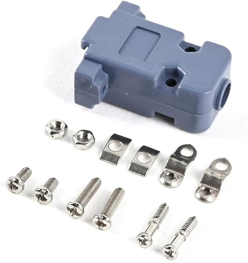 JRready ST6237 DB9 Connector 20 PCS 9 Pin Gray Plastic Hoods Set of Crimp Solder D-Sub Connector Assortment Kit...