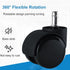 5pcs Chair Wheel, Office Chair Wheel Smooth Heavy Duty Universal Dual Caster Gaming Plastic(Black)...