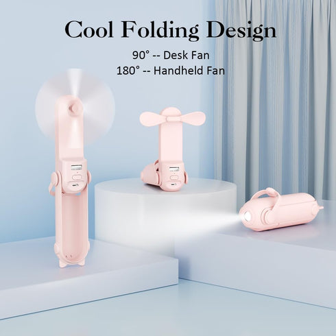 LifePlus Air Cooler 3 IN 1 Handheld Fan Personal Fan Small Pocket Fan Portable Desk Fan Speed Adjustable Flashlight...