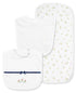 Little Me Baby 100% Cotton Gender Neutral Rosebud 3pcs Bib and Burb Set, 1 Size...
