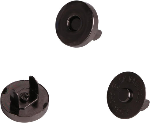 Mini Skater Round Magnetic Snaps Bag Button Clasps Closure Purse Handbag with Washer Nickel? 6-Pack (18mm, Black)...