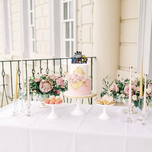 Tools Cake Topper - Acrylic Construction Theme Topper for Engineer/Worker/Dad Birthday or Labor Day Party - 5.9x6.7 inches, 1 Count...