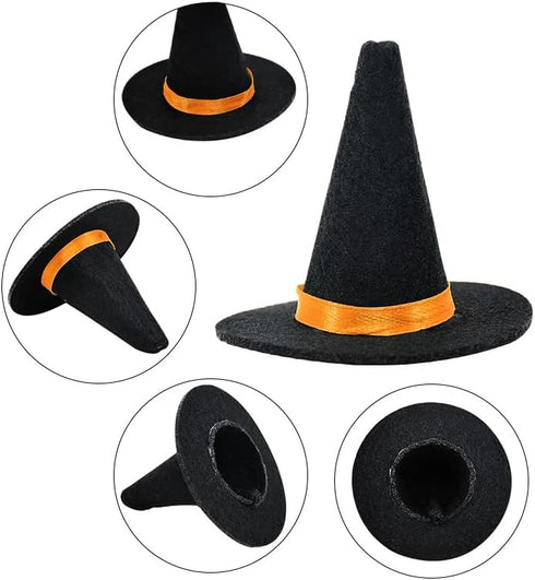 6pcs Small Witch Hats for Crafts Mini Witch Hats for Crafts Little Witches Hats Bulk Miniture Tiny Wizard Hat Felt Doll Witch Hat for Wine Bottle ...