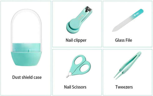 Baby Manicure Set, 4-in-1 Baby Grooming Kit, Premium Stainless Steel, Baby Nail Clippers, Scissor, File & Tweezer, Baby Nail Care Kit for Newborn,...
